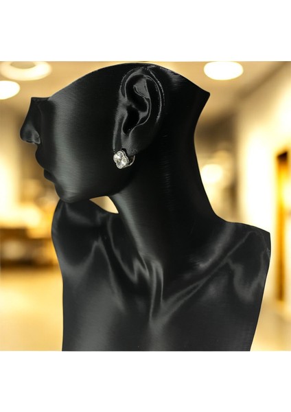 925 Ayar Gümüş Parlak Şanslı Yonca Van Cleef Küpe