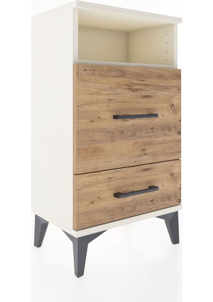 Arges Komodin Tek Raflı 2 Çekmeceli 44X30X80 Aytaşı-Çam modelleri