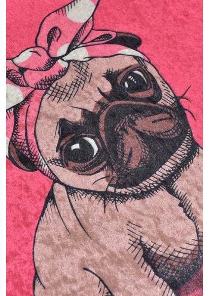 Pembe Pug 2'li Banyo Halısı Seti, Şık ve Konforlu Banyo Dekoru Için Ideal modelleri