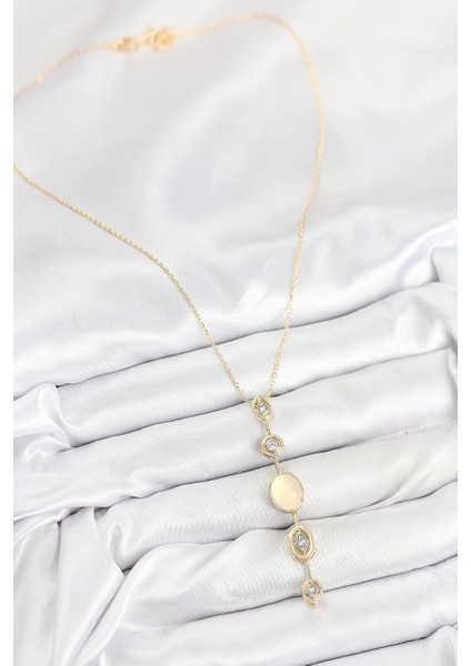 Bfs Pirinç Zincir Sarı Gold Renk Zirkon Taşlı Y Kolye fiyatları