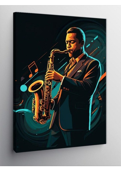 Kanvas Tablo Saksafoncu Müzisyen 50 x 70 CNVSDKEY-125886-50-70