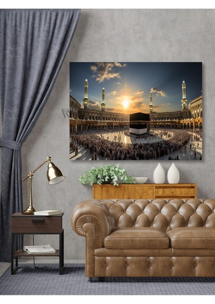 Kanvas Tablo Mekke Gündüz Görüntüsü Islami Dekoratif Kanvas Tablo 70 x 100