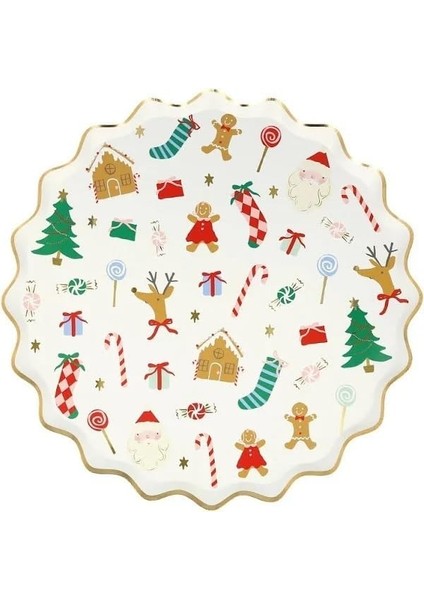 - Jolly Christmas Plates - Yeni Yıl Tabaklar (M) (8&apos;li)