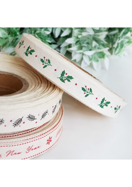 Pamuk Şerit, Holly, 1.5 cm 5 Metre