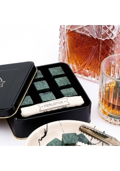 Granit Eskitme Viski Taşı Metal Kutulu,, Sulandırmadan Soğutur (9 Adet) Babalar Günü Hediye fiyatları