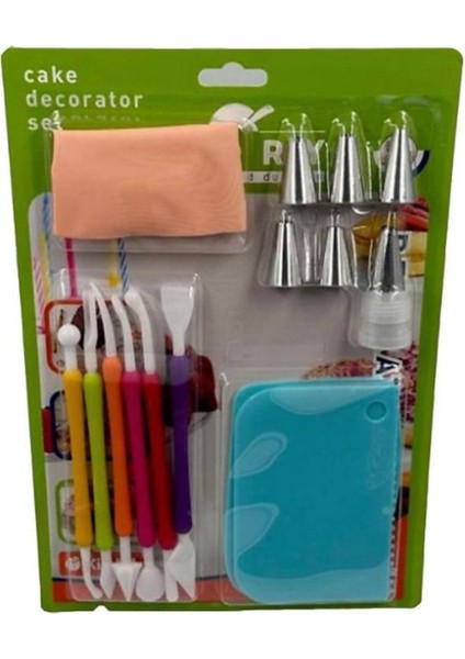 Pasta Dekorasyon Seti, Çok Renkli Spatulalar, Metal Uçlar, Silikon Alet ve Aksesuarlar