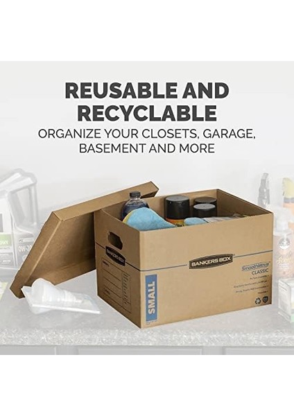 Box Smoothmove Klasik Küçük Taşıma Kutuları, 20&apos;li Paket, Montaj, Taşıma Kolları, 10" x 12" x 15" modelleri