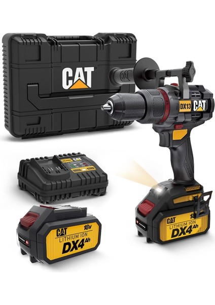 DX13.1 18 Volt/4.0 Ah Li-Ion 80 Nm Çift Akülü Kömürsüz Profesyonel Şarjlı Darbeli Matkap