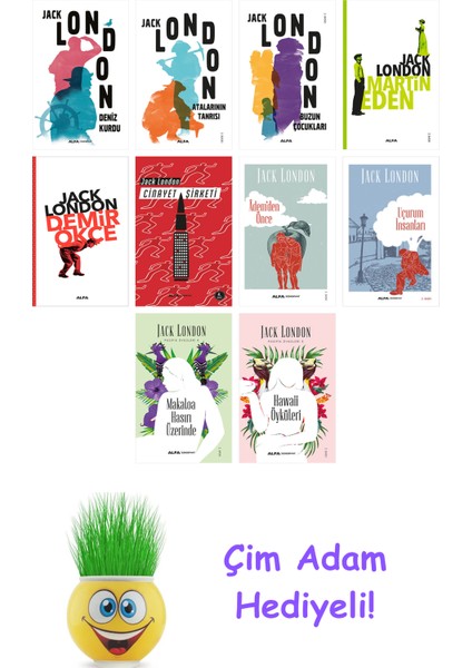 Jack London 10 Kitap Seti + Çim Adam Hediye