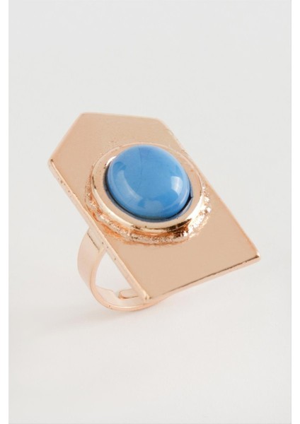 Üçgen Turkuaz Taşlı Yüzük