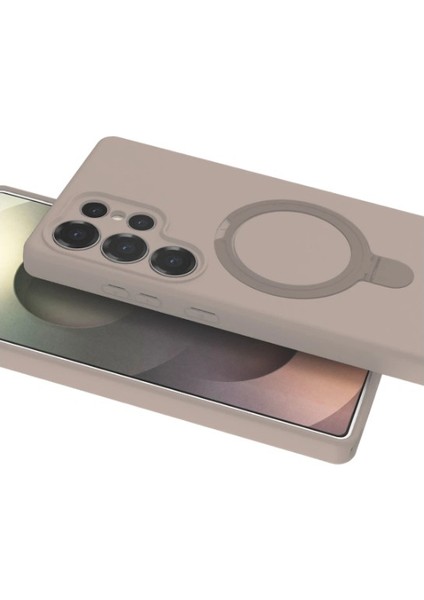 Samsung Galaxy S23 Ultra Regal Magsafe Standlı Kapak - Çöl Titanyum