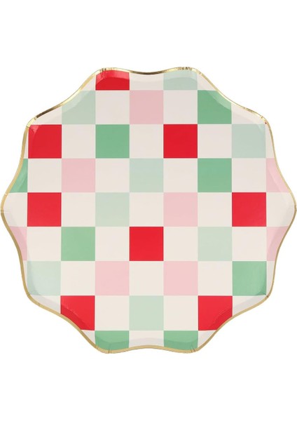 - Multi Check Dinner Plates - Tabaklar (L) (8&apos;li)
