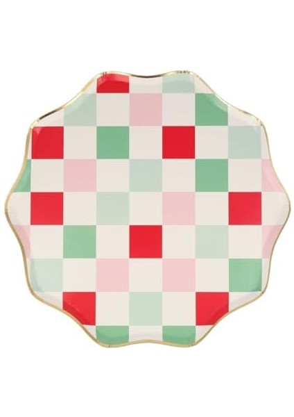 - Multi Check Dinner Plates - Tabaklar (L) (8&apos;li) fiyatları