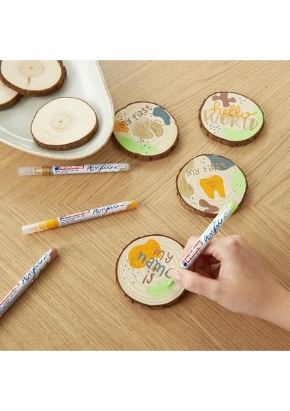 5300 Akrilik Markör 5&apos;li Set, Doğa Renkleri, 5 Akrilik Seti, Yuvarlak Uç 1-2 mm modelleri