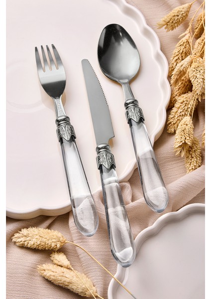 Hera Silver 18 Parça 6 Kişilik Çatal Kaşık Bıçak Seti