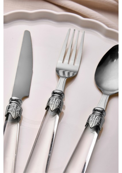 Hera Silver 18 Parça 6 Kişilik Çatal Kaşık Bıçak Seti modelleri
