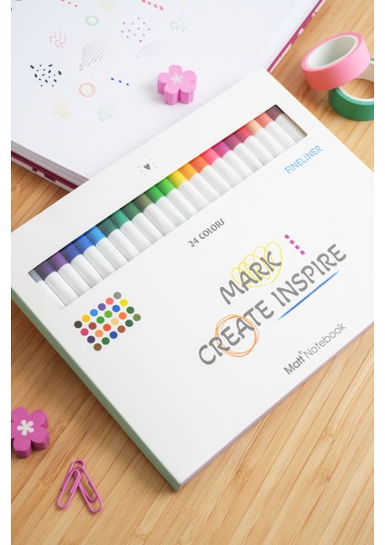 24 Renk Fineliner 0.4 mm Yazı ve Çizim Kalem Seti indirimleri