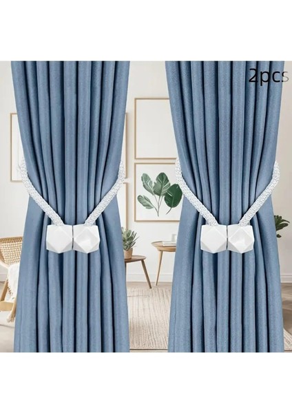 2 Adet Manyetik Klipleri Iç Dekorasyon Kare Model Toplayıcı Toka Tutucu Aksesuarı