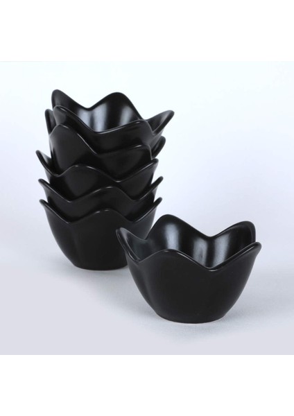 Mat Siyah Zambak Çerezlik/sosluk 12 cm 6 Adet