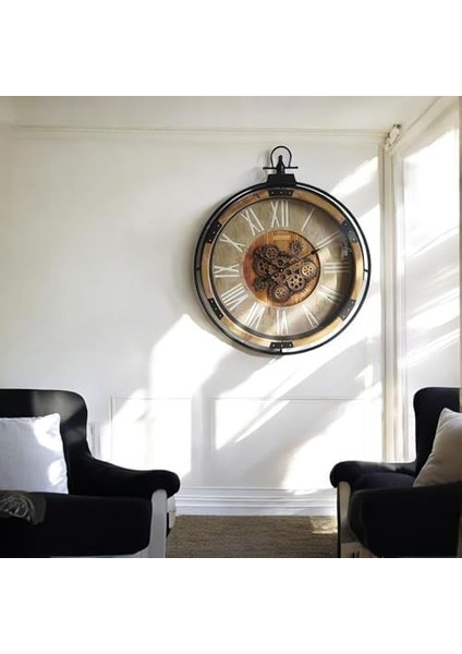 CRK-816 Premium Ahşap Dönen Çarklı Roma Rakamlı Duvar Saati 74 * 8 * 90 cm fiyatları
