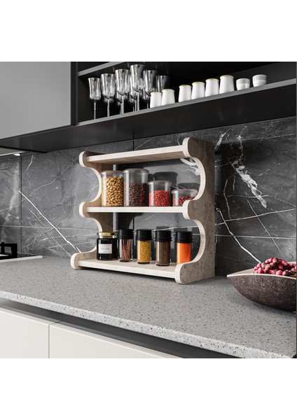 Mutfak Düzenleyici Raf Baharatlık Kahve Köşesi Çalışma Masası Üstü Kitaplık Banyo Tezgah Düzenleyici