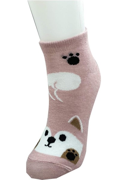 3 Çift Sevimli Hayvan Baskılı Pamuklu Kadın Bilek Çorap fiyatları