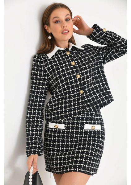 Kadın Kısa Etek Garni Detay Siyah - KRN026E modelleri