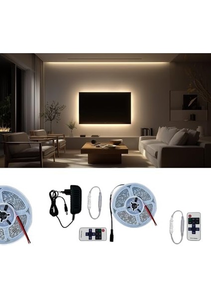 Metre Günışığı Şerit LED Kumandalı Dimmer Anahtar Tak Çalıştır Hazır Set Dahil, Açma-Kapama, Parlaklık Ayarı Yapılabilir, Mutfak, Tezgah, Dolap Içi, Ayna, Tv Ünitesi Aydınlatma fiyatları