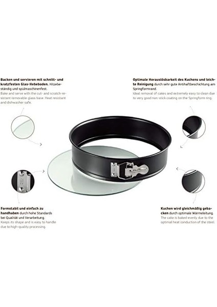 Orijinal Inspiration Yuvarlak Pasta Kalıbı, Cam Zemin, 26 cm Yuvarlak, Kaldırma Tabanı, Kesilmeye Dayanıklı, Sızdırmaz, Yapışmaz Kaplamalı, Servise Hazır modelleri