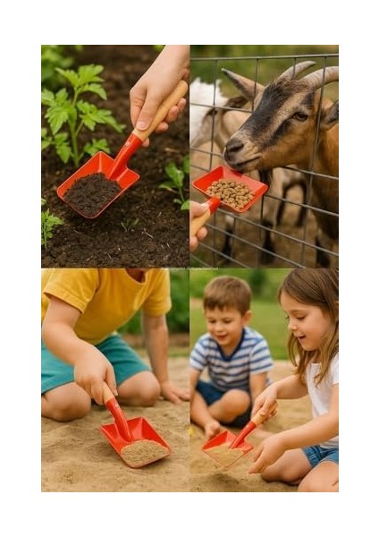 Mini Saplı Bahçe Küreği, Renkli Metal Başlık, Ahşap Sap, Hobi Bahçesi, Hayvan Yemi Verme, Çocuklar Için Güvenli, Saksı Toprağı Taşıma, Mini Boy, Hafif ve Dayanıklı Çok Amaçlı Bahçe Küreği modelleri