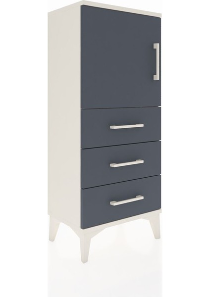 Arges Komodin 2 Raflı 3 Çekmeceli Tek Kapaklı 44X30X106 Aytaşı-Antrasit fiyatları