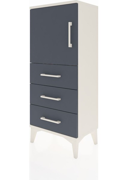 Arges Komodin 2 Raflı 3 Çekmeceli Tek Kapaklı 44X30X106 Aytaşı-Antrasit modelleri