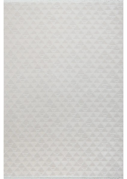 Jaen Modern Krem Yıkanabilir Polyester,pamuk Makine Halısı