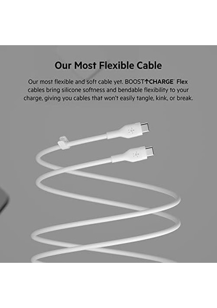 Boostcharge Silikon USB Tip C - C Kablo (2m/6,6ft), Usb-If Sertifikalı Güç Dağıtımı Pd Hızlı Şarj Kablosu fiyatları