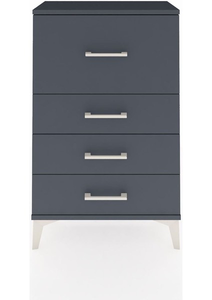 Arges Komodin 4 Çekmeceli 60X30X96 Antrasit-Antrasit