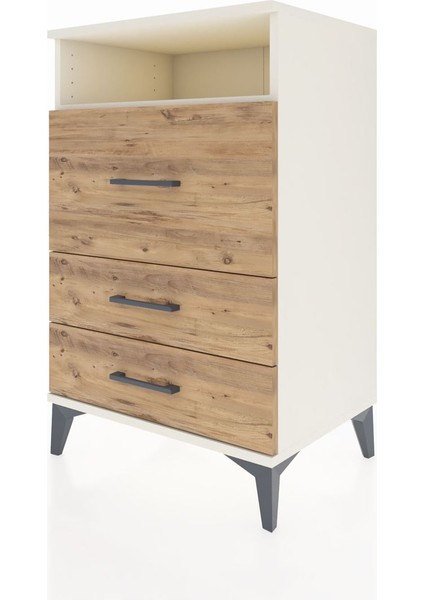Hyperion Komodin Tek Raflı 3 Çekmeceli 60X44X96 Aytaşı-Çam modelleri