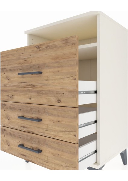 Hyperion Komodin Tek Raflı 3 Çekmeceli 60X44X96 Aytaşı-Çam indirimleri