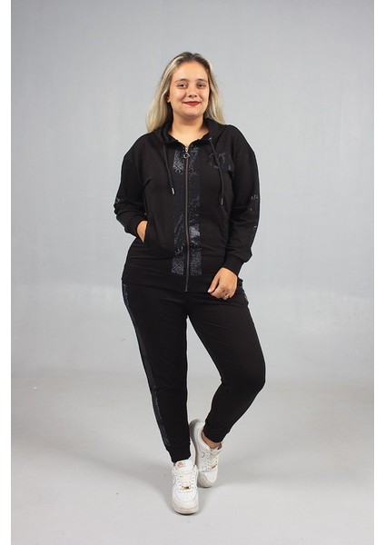 Taş Işlemeli Büyük Beden Eşofman Takım Şıklık ve Rahatlık Bir Arada
