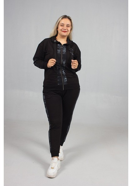 Taş Işlemeli Büyük Beden Eşofman Takım Şıklık ve Rahatlık Bir Arada modelleri