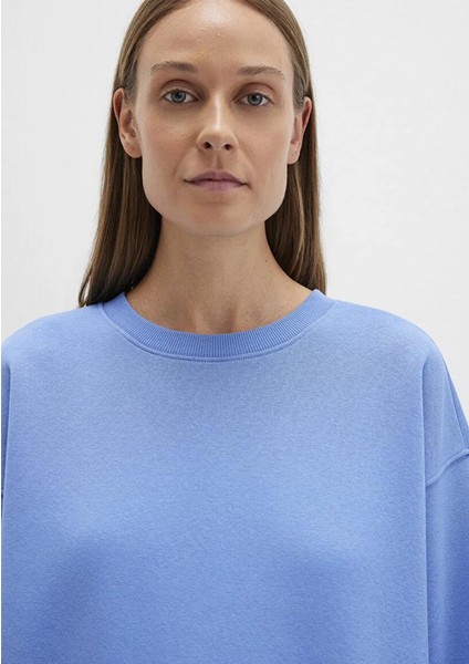 Bisiklet Yaka Mavi Basic Sweatshirt 1610198-70790 indirimleri