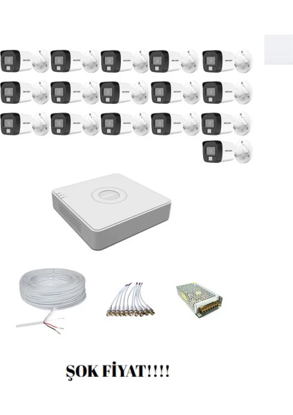 16'lı Gece Renkli Görüşlü (16D0T Kamera) Ahd Set