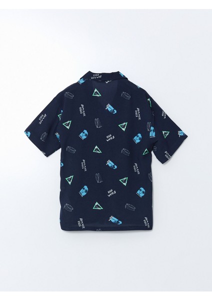 Yeni Sezon Desenli Kısa Kollu Erkek Çocuk Gömlek modelleri