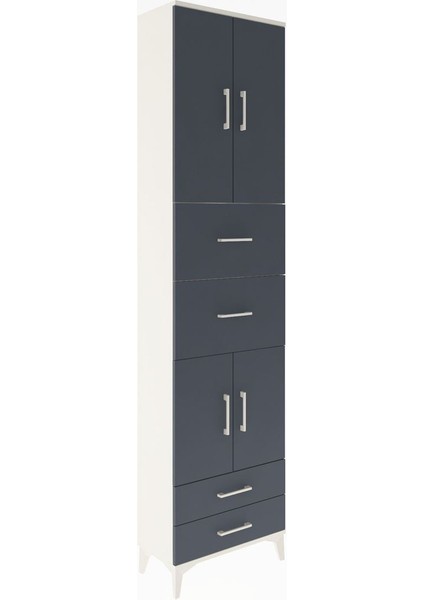 Arges Dolap 5 Raflı 4 Çekmeceli 4 Kapaklı 60X30X243 Aytaşı-Antrasit fiyatları