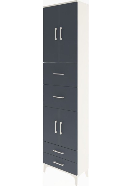 Arges Dolap 5 Raflı 4 Çekmeceli 4 Kapaklı 60X30X243 Aytaşı-Antrasit modelleri
