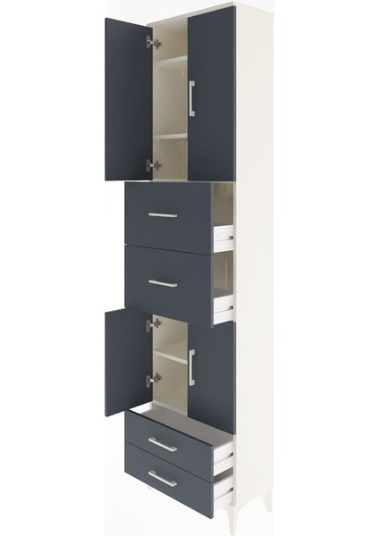 Arges Dolap 5 Raflı 4 Çekmeceli 4 Kapaklı 60X30X243 Aytaşı-Antrasit fırsatları