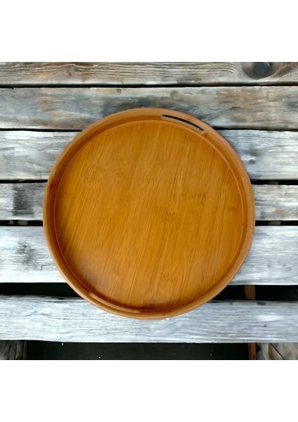 35CM Yuvarlak Bambu Servis Tepsisi, Ahşap Yuvarlak Tepsi, Bambu Tepsi (35CM*35.CM*6CM) modelleri