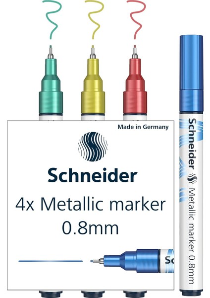 Metalik Işaret 010 (Çizgi Kalınlığı 0,8 Mm) 4&apos;lü Set (Mavi, Yeşil, Kırmızı, Sarı)