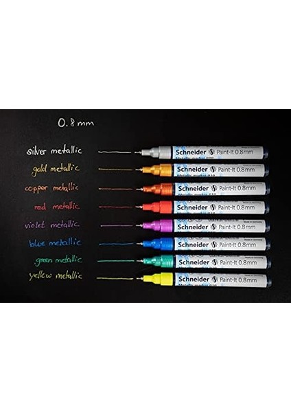 Metalik Işaret 010 (Çizgi Kalınlığı 0,8 Mm) 4&apos;lü Set (Mavi, Yeşil, Kırmızı, Sarı) modelleri