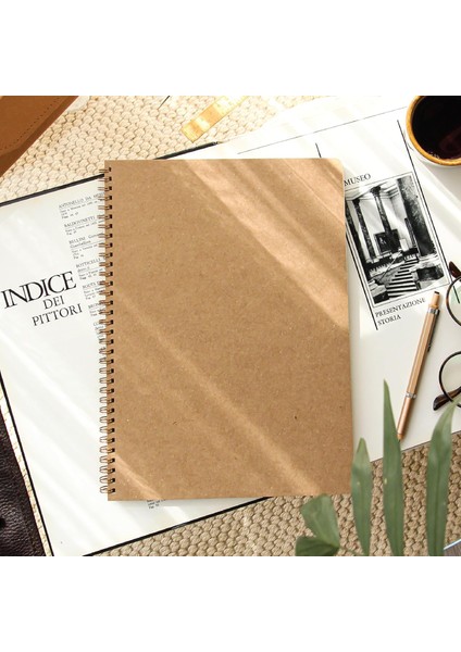 Kraft Karton Kapak 70 Yaprak 110 Gram Düz Çizgisiz Not Defteri