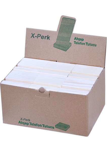 Ahşap Telefon Tablet Tutucu Telefon Koli 42 Adet 8x8 cm